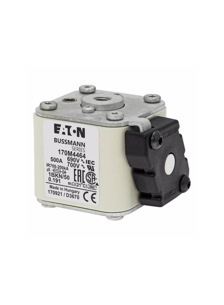 FUSE 500A 690V 1BKN/50 AR UC Wkładka szybka 500A AC 690V rozmiar 1 53x69x51 mm aR IEC UL, 170M4464 E