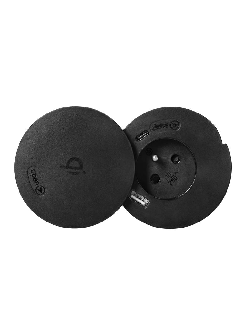 Gniazdo meblowe O6cm z rotacyjną pokrywą, ładowarką indukcyjną, ładowarką USB i przewodem 1,5m, 1x2P OR-GM-9028 ORNO