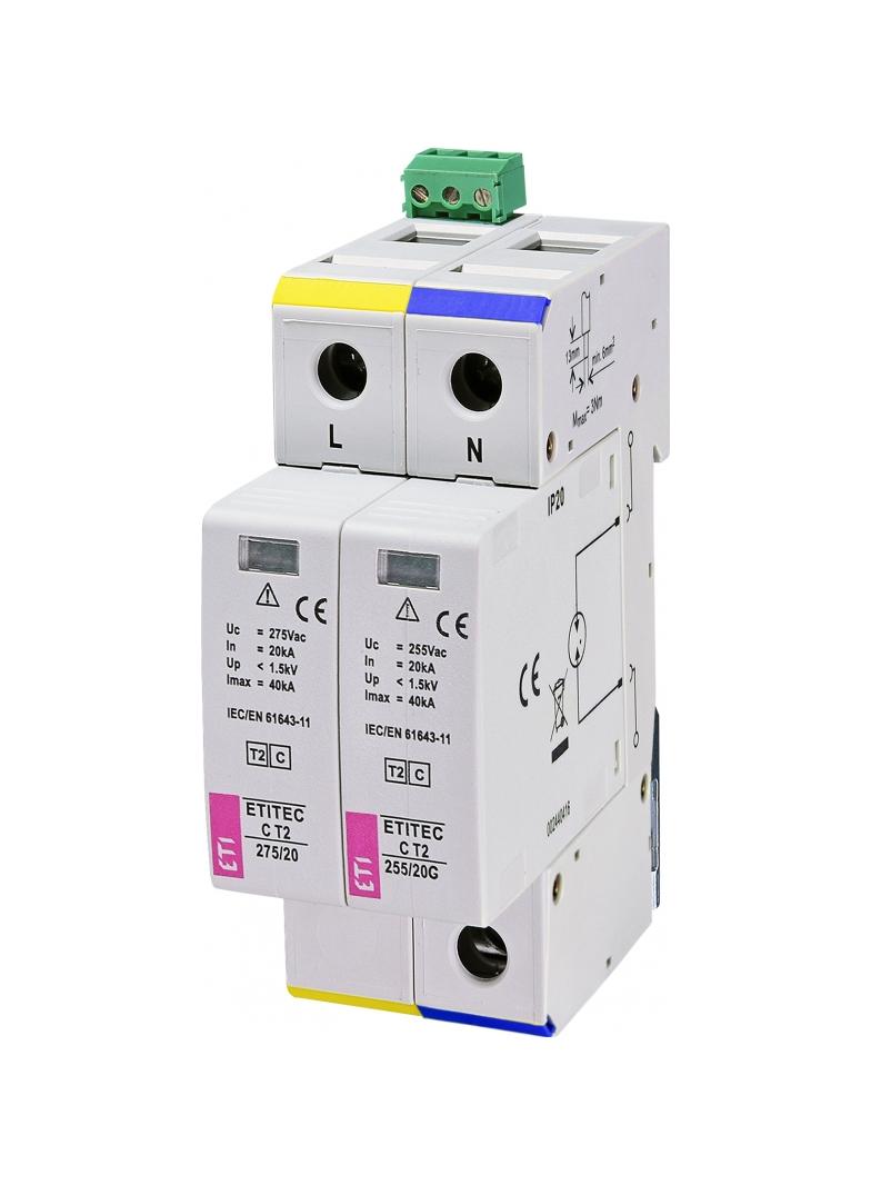 Ogranicznik przepięć T2 (C) TEC C T2 275/20 1+1 RC 002440402 ETI