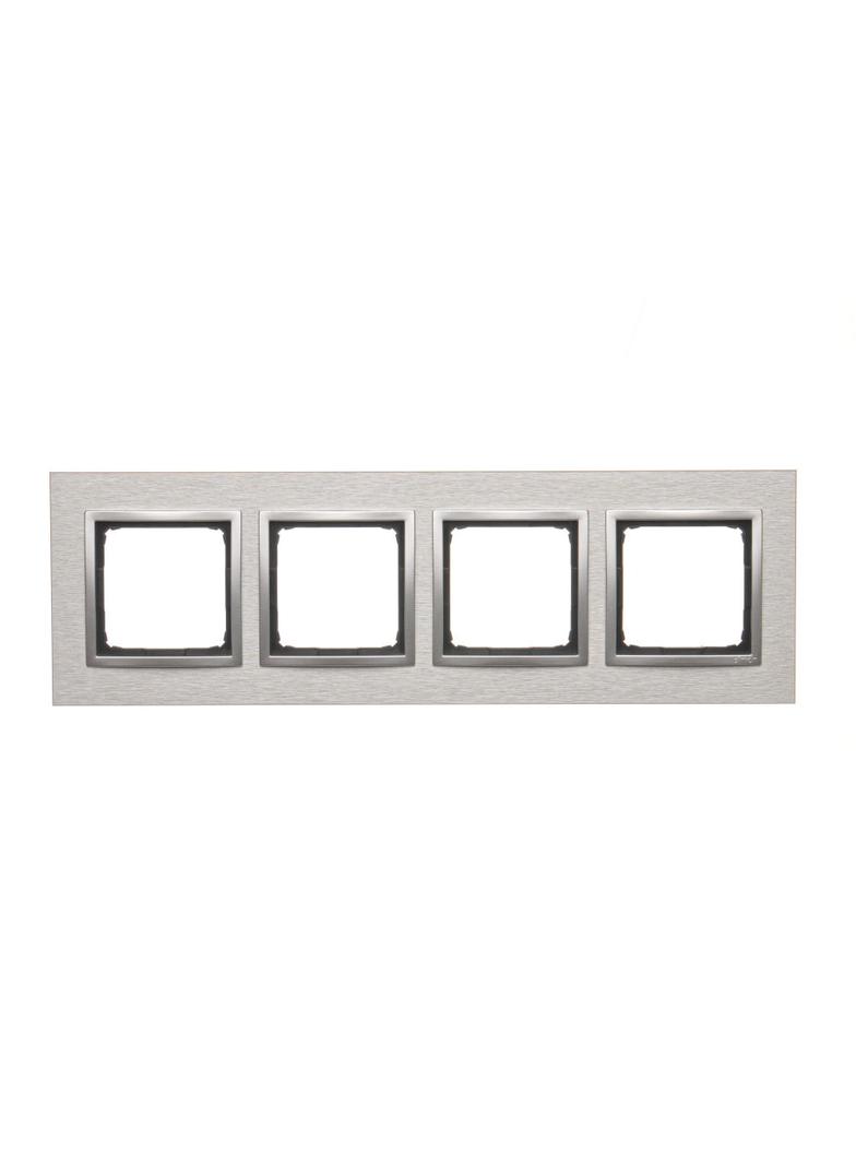 Simon 54 Nature Ramka 4-krotna Nature-Metal INOX KLASYCZNY IP20/IP44* (*IP44-należy zastosować zestaw uszczelek DUN4) DRN4/77 KONTAKT