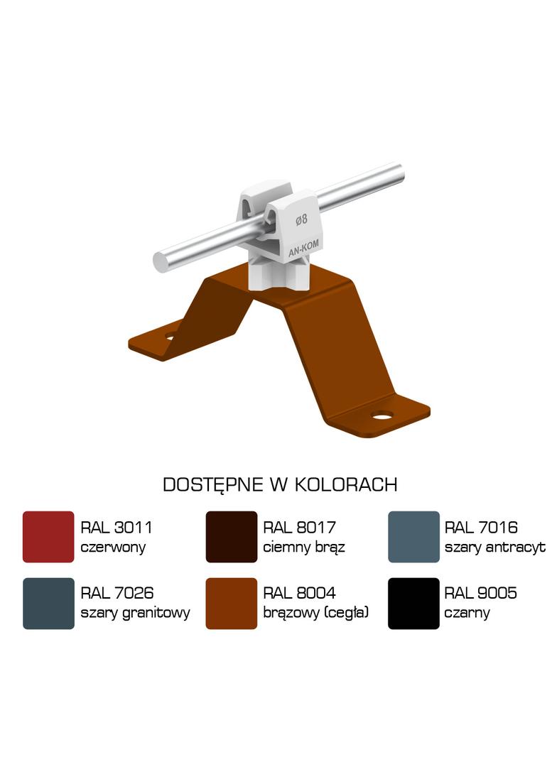 AN-11WN/LA/S Uchwyt przykręcany H=3,5cm Z-zatrzask /LA/ szary