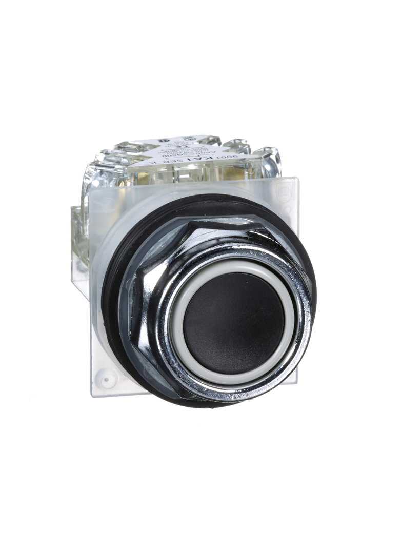 Harmony 9001K Przycisk kryty czarny samopowrotny metalowy ośmiokątny 1C/O, O30