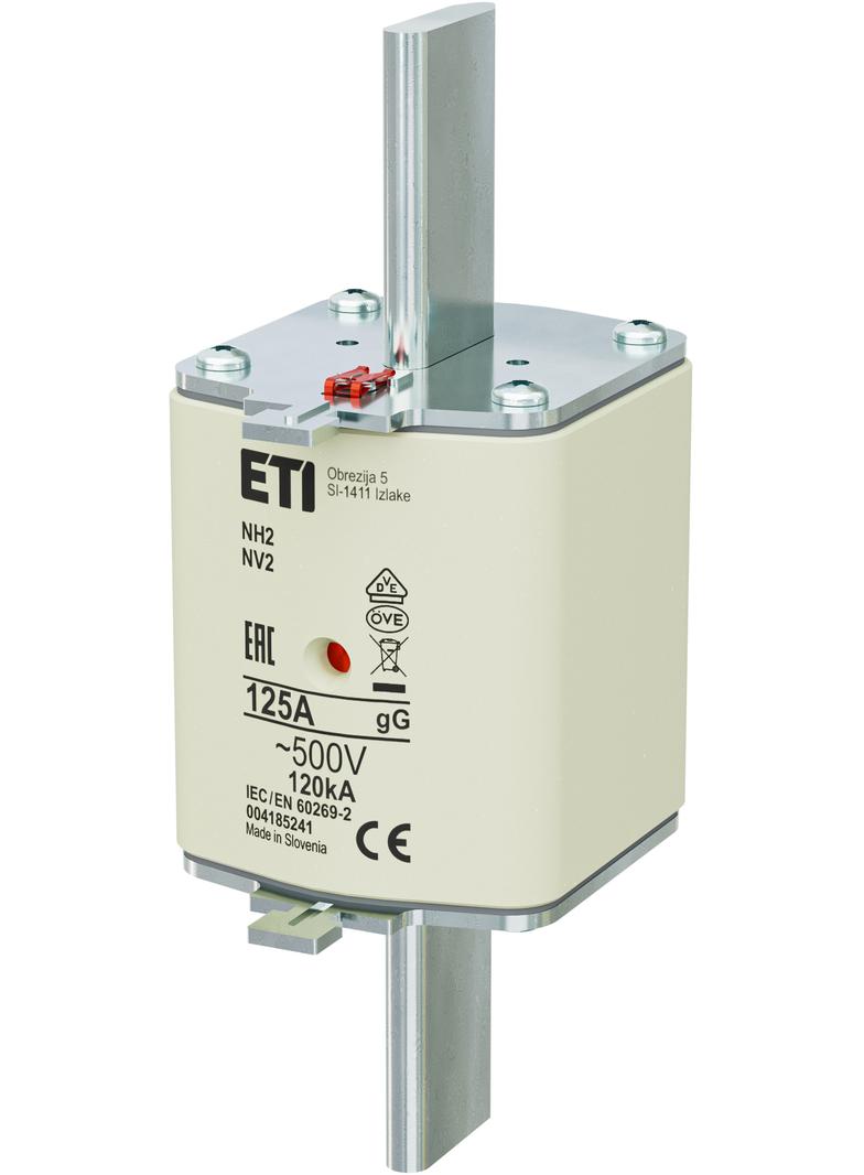 Wkładka topikowa NH zwłoczna KOMBI NH2 gG 125A 500V 004185241 ETI