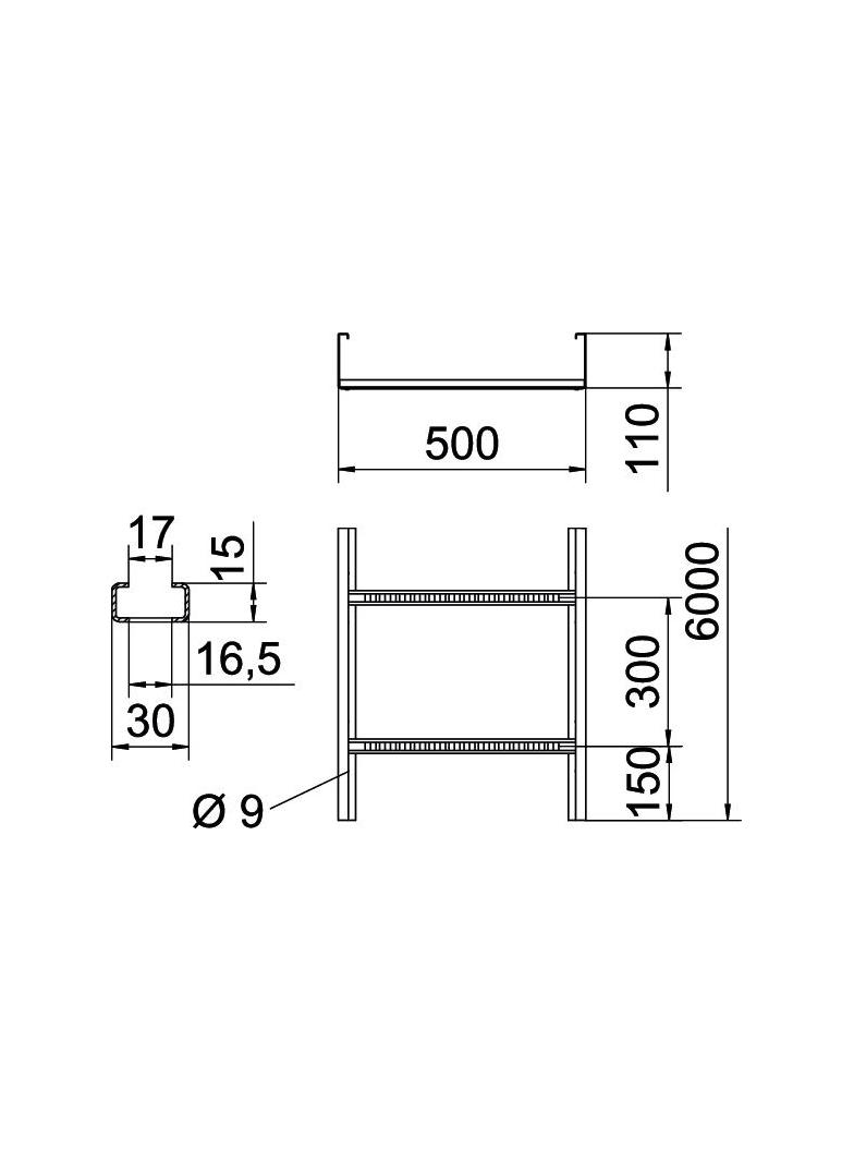 DRABINKA Z PERF.BOK.110X500FS