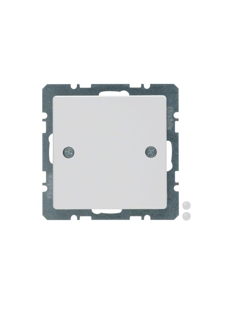 BERKER Q.x Zaślepka z elementem centralnym przykręcanym biały aksamit 10096079 HAGER