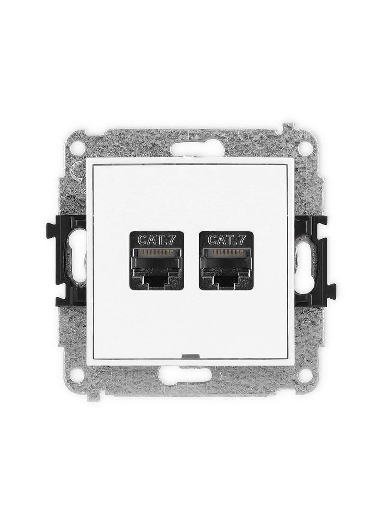 ICON Mechanizm gniazda komputerowego podwójnego 2xRJ45, kat. 7, ekranowany, 8-stykowy, bez pola opis