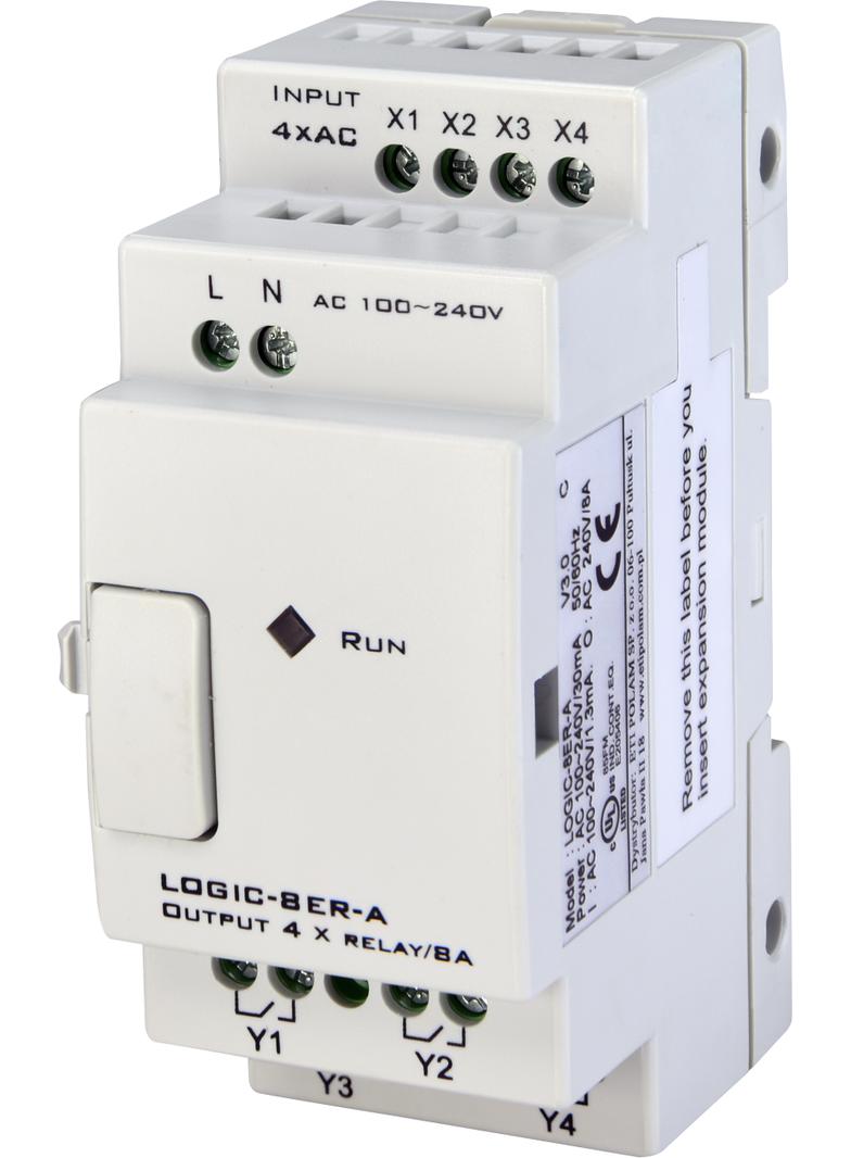 LOGIC-8ER-A , Moduł rozszerzeń 100÷240VAC, 4/4 we/wy przek.
