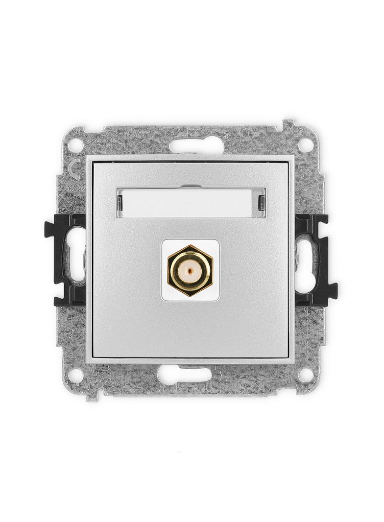 ICON Mechanizm gniazda antenowego pojedynczego typu F (SAT) pozłacany srebrny metalik