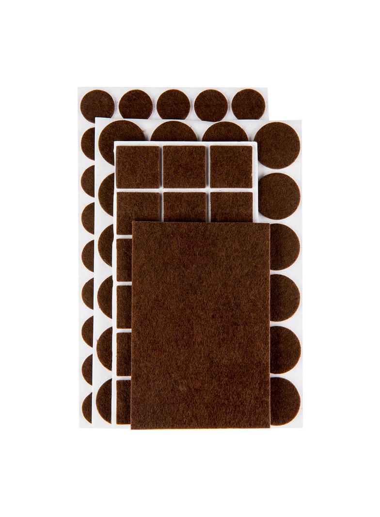Podkładki filcowe samoprzylepne, brązowe, 106 szt.