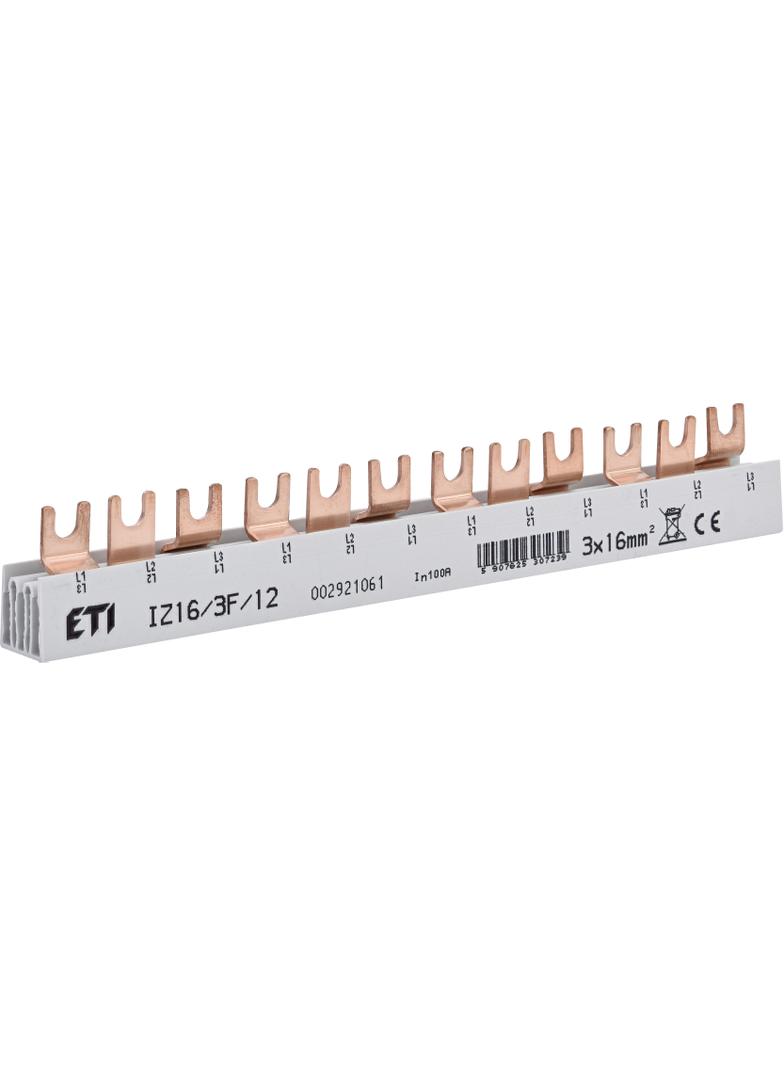 Szyna łączeniowa widełkowa 3P 100A 16mm2 (12 mod.) IZ16/3F/12 002921061 ETI