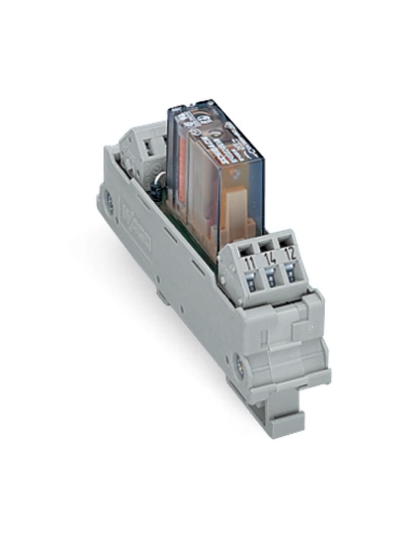 Moduł przekaźnikowy bistabilny nominalne napięcie wejściowe 24V DC 1 zestyk przełączny graniczny prąd stały 6A szerokość 21mm 2,50mm2 szary 288-380 WAGO