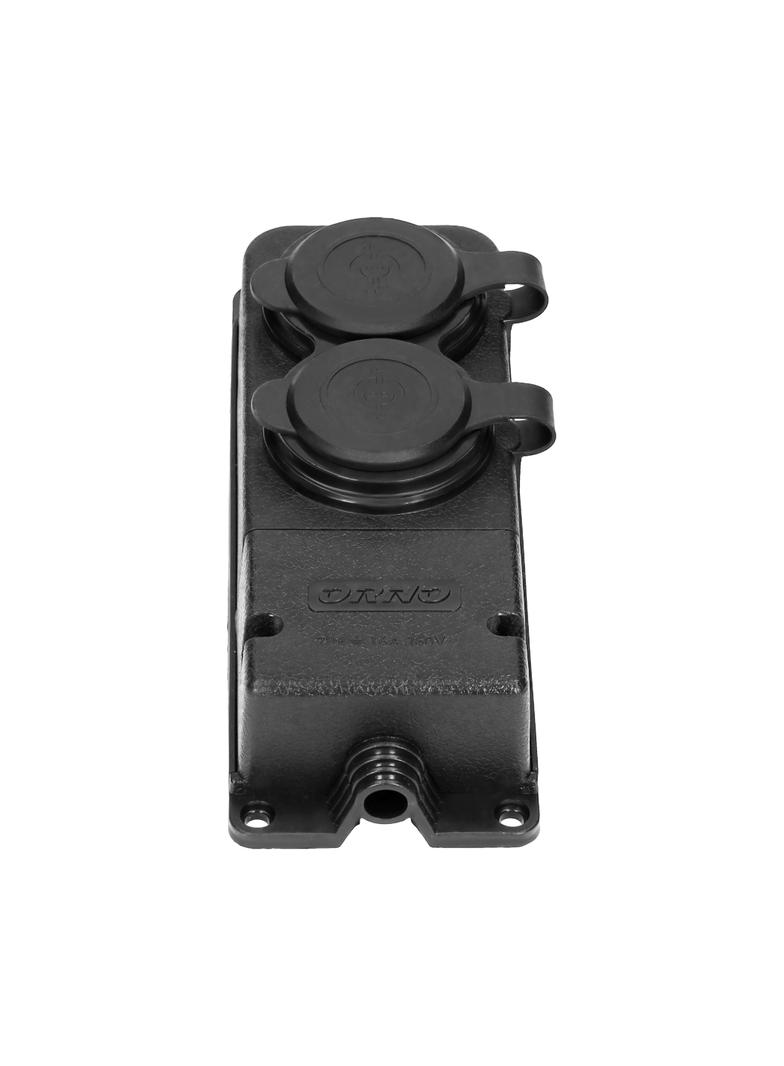 Rozgałęźnik bryzgoszczelny i odporny na uderzenia IP44 2 gniazda 16A 230V AC gumowy uniep OR-AE-1316