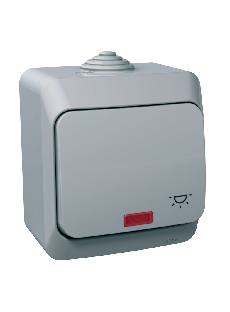 Cedar Plus, przycisk światło, IP44, szary WDE000616