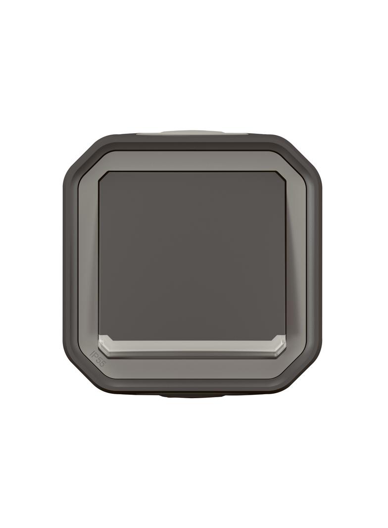 NOWE PLEXO - PRZY. JEDNOBIEGUNOWY Z PODŚWIETL. KOMPLET NATYNK.10A-250V~ ANTRACYT