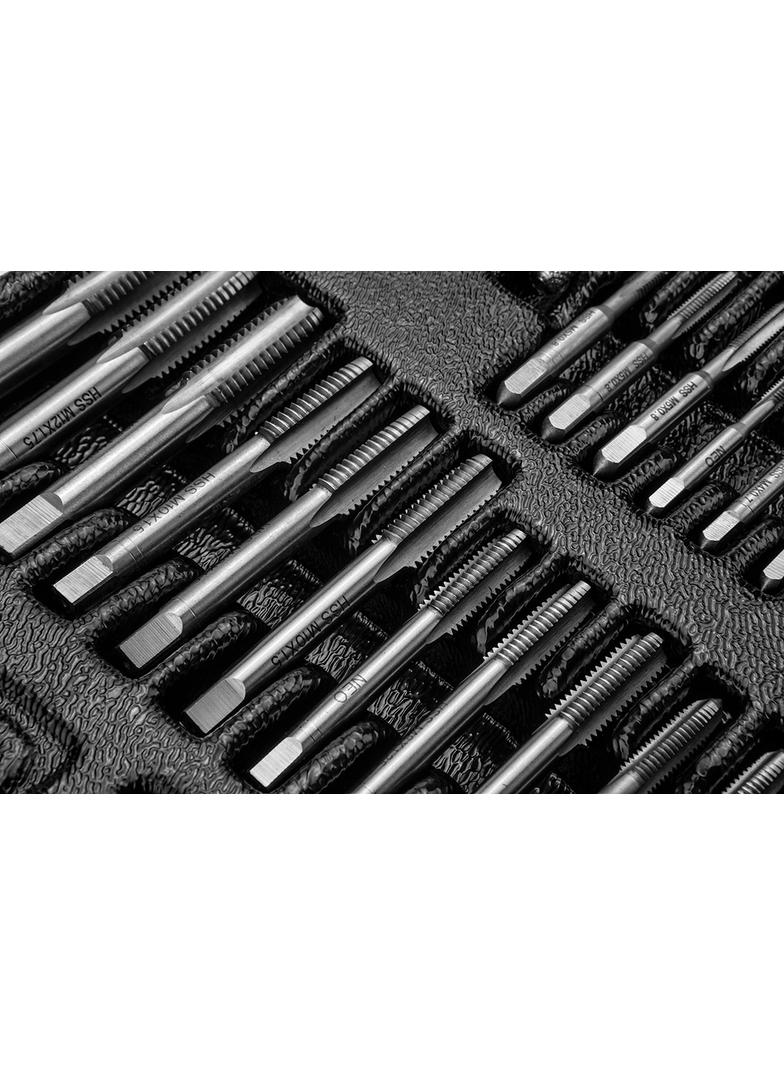 Narzynki i gwintowniki, zestaw 31 szt., wkładka