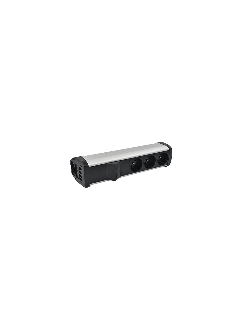 "Simon 480 TS48-230E300K0-40 Listwa poszerzona 3 gn. typ E i płytka 2xRJ45 keystone