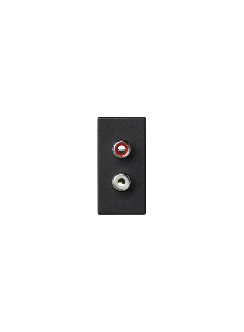 Simon Connect Płytka K45/2 złącz 2x RCA (CINCH) 225x45mm+wkłady z. śrub. szary grafit