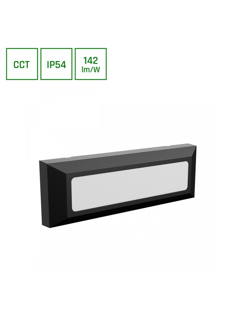 ENCANTA 6W CCT 230V IP54 230x80x30MM CZARNY NATYNKOWA ELEWACYJNA