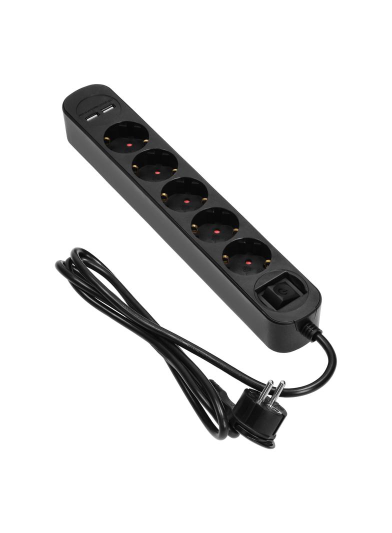 Listwa przeciwprzepięciowa 5 gniazd (Schuko) kabel 3x1,0mm2 długość 1,5m z wyłącznikiem pod PS-1(GS)