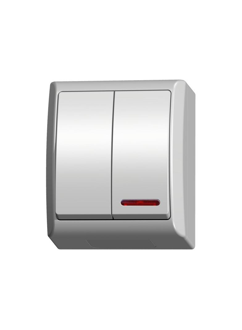 FALA Łącznik dwugrupowy świecznikowy z podświetleniem pomarańczowym - kolor biały