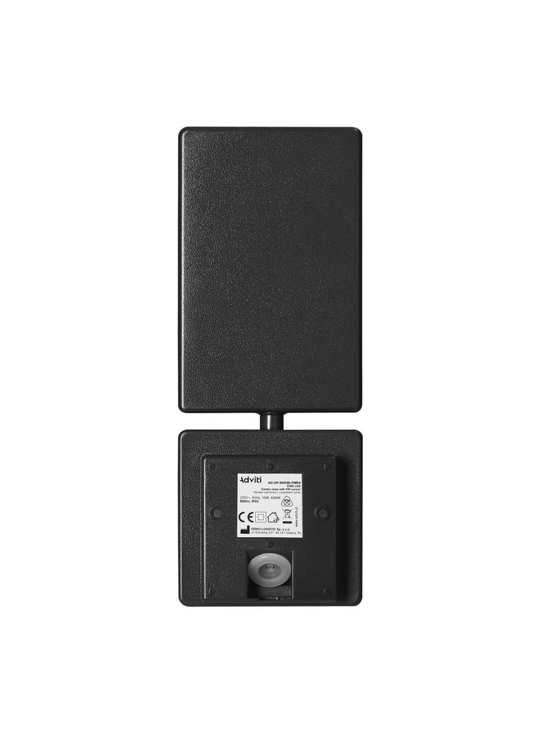 Oprawa ogrodowa z czujnikiem ruchu PIR ENID LED 10W 800lm IP65 4000K czarny AD-OP-6605BLPMR4 ORNO