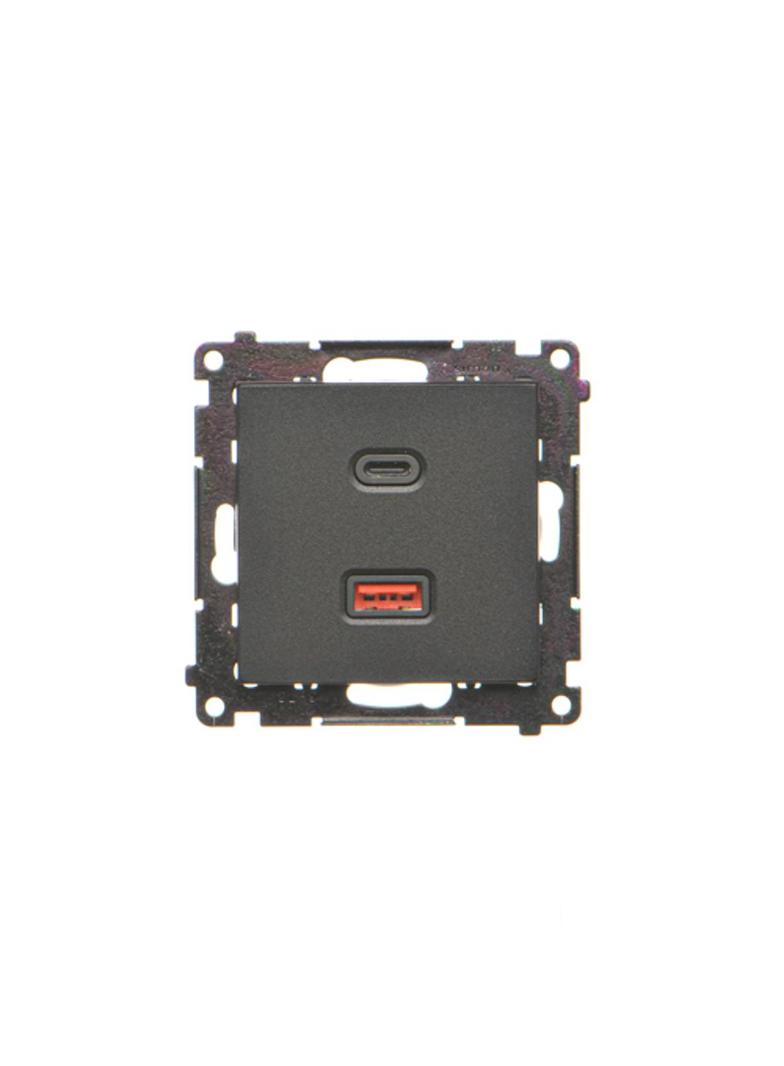Simon 55 Ładowarka USB typ C+A 30W 230V czarny mat TEC2CAQ.01/149 KONTAKT