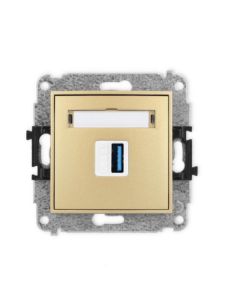 ICON Mechamizm gniazda pojedynczego USB A-A 3.0 złoty