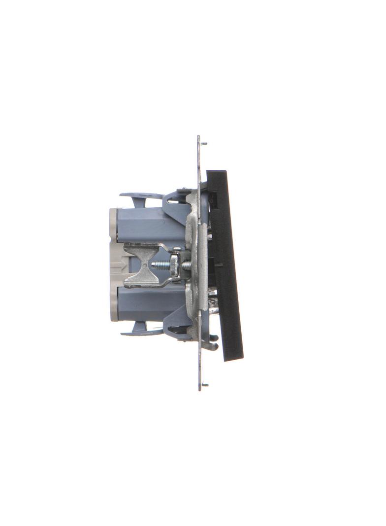 Simon 55 Przycisk zwierny pojedynczy zwierny z podświetleniem LED szybkozłączka Czarny mat