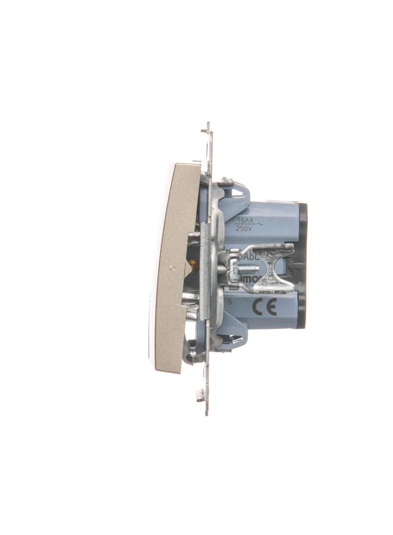 Simon 54 Łącznik świecznikowy z podświetleniem LED i do wersji IP44 16A 250V zaciski śrubowe złoty mat *Posiada wkładkę DU1W DW5ABL.01/44 KONTAKT