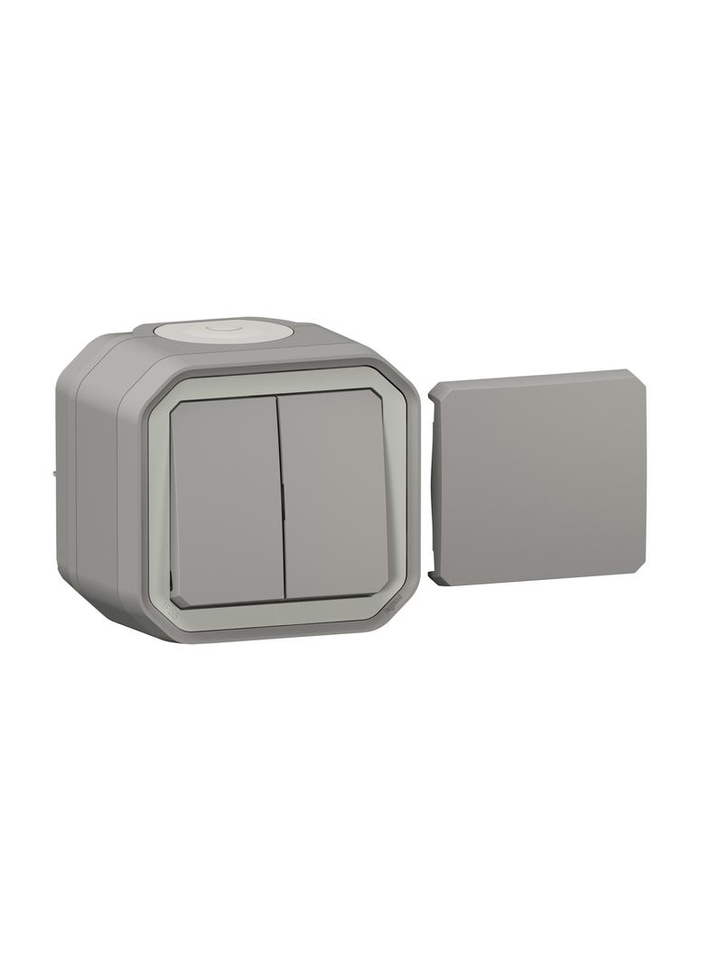 NOWE PLEXO - ŁĄCZNIK TYP TRANSFORMER KOMPLET NATYNKOWY 10 AX - 250 V~ SZARY