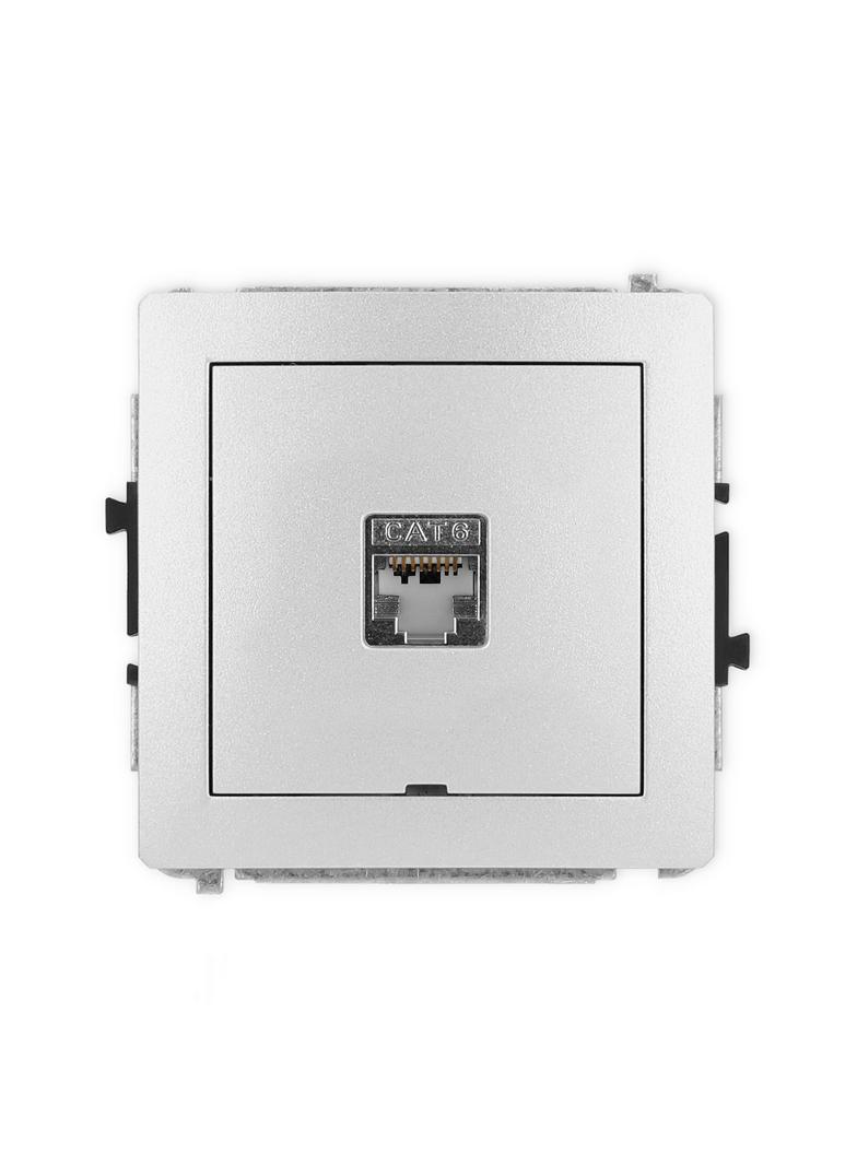 DECO Mechanizm gniazda komputerowego pojedynczego 1xRJ45, kat. 5e, ekranowany, 8-stykowy, bez pola o