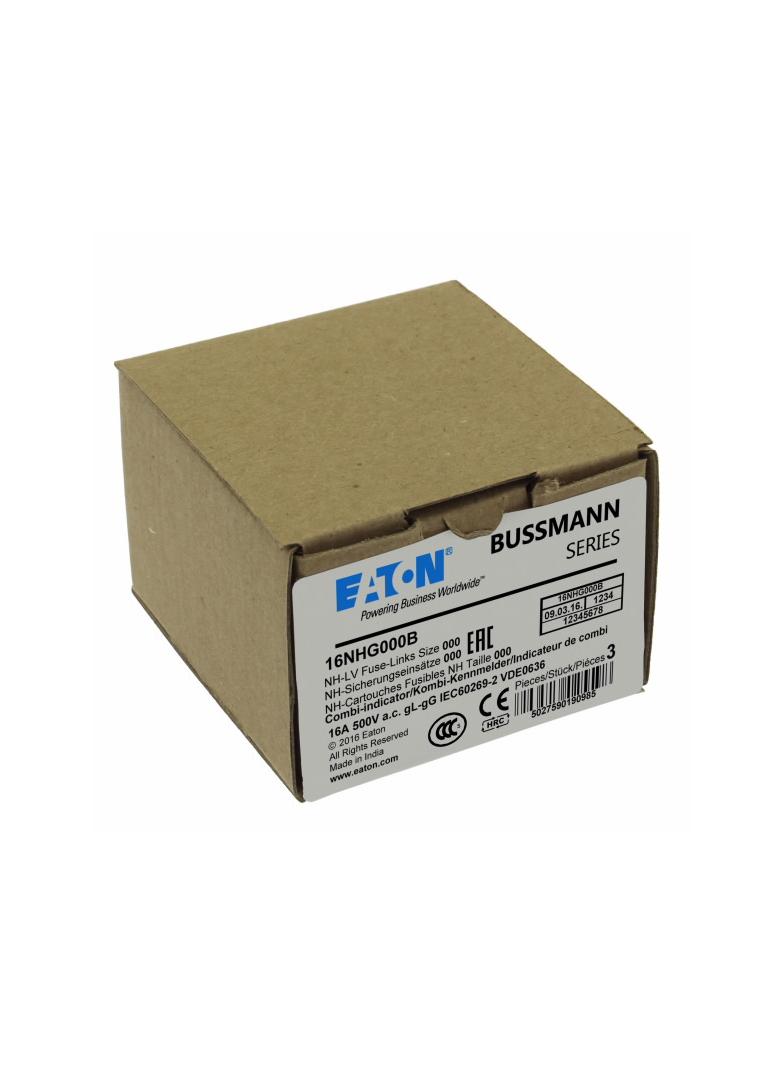 NH FUSE 16A 500V GG/GL SIZE 000 Wkładka NH000 16A 500V GL/GG podwójny wskaźnik 16NHG000B EATON
