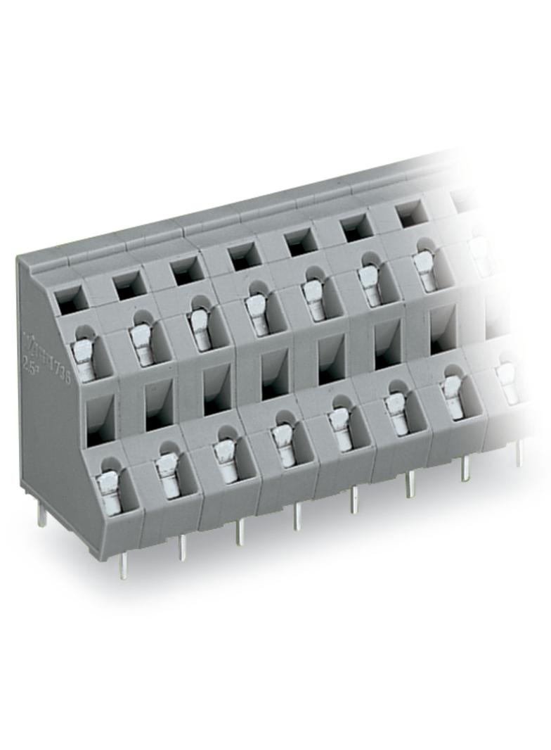 2-piętrowa listwa do pł. drukowanych 12-bieg. szara raster 7,5 mm