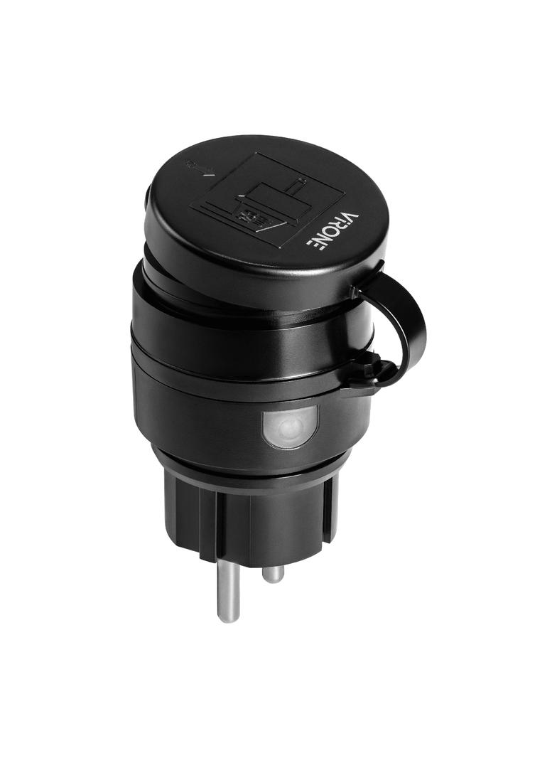 Zestaw bezprzewodowych gniazd MINI Schuko, sterowanych pilotem 2+1, 2300W, IP44 RS-7(GS) ORNO
