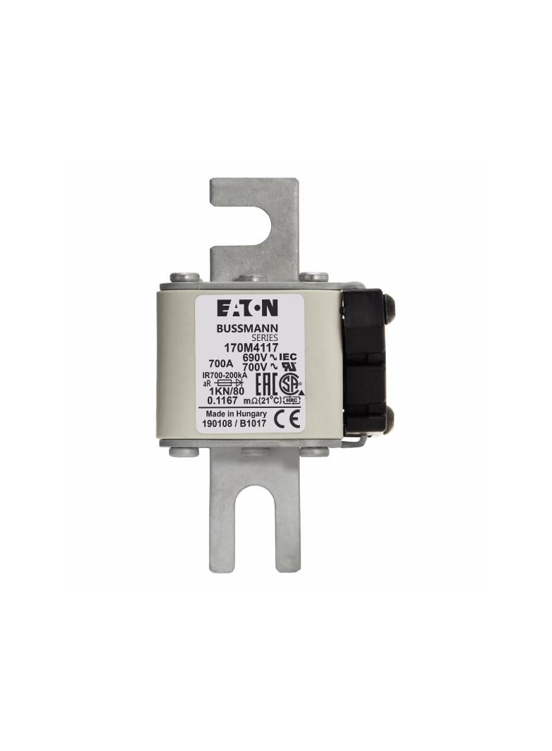 700A 690V 1KN/80 aR INDICATOR FUSE Wkładka szybka 700A AC 690V DIN 1 53x69x108 mm aR DIN 170M4117 EA