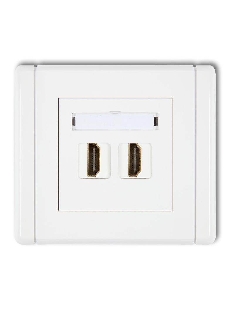 FLEXI Gniazdo podwójne HDMI 2.0, 4K biały FHDMI-2 KARLIK