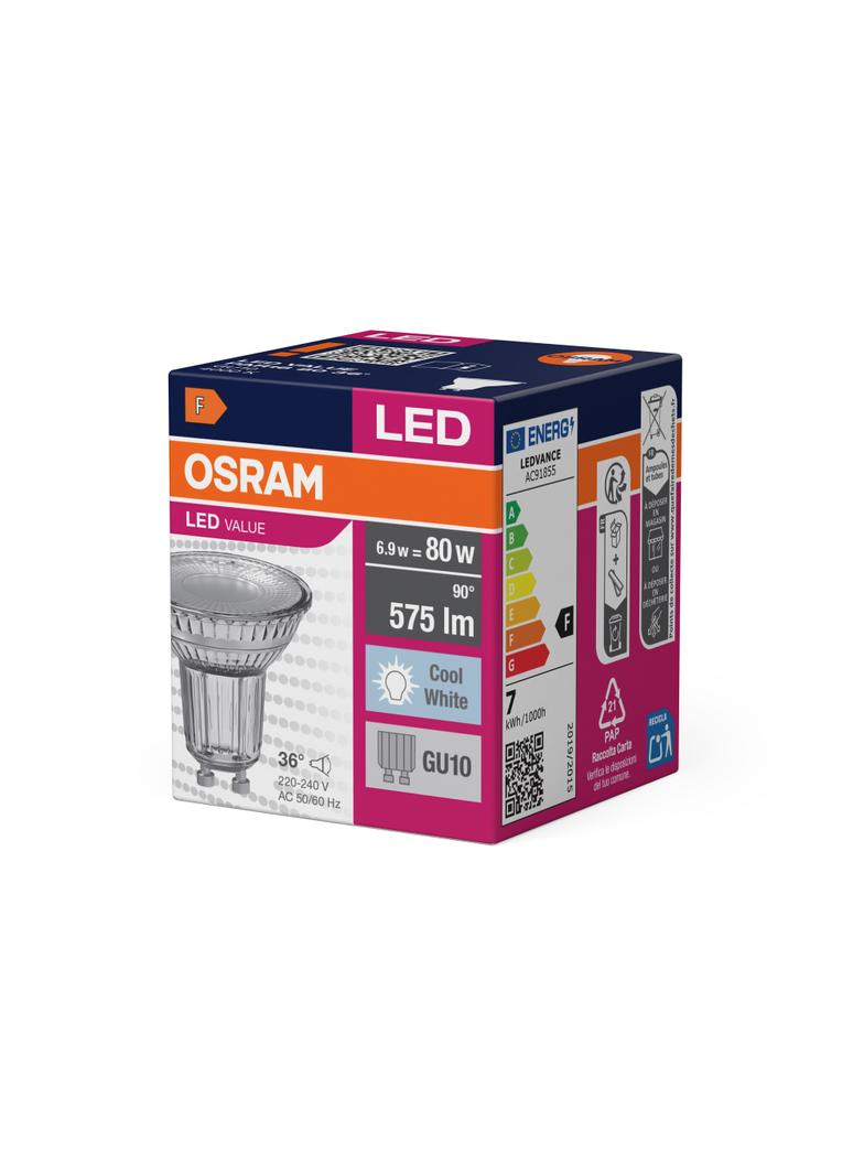 Żarówka LED VALUE PAR16 80 36 6,9W/840 GU10 575lm 4058075096660 LEDVANCE