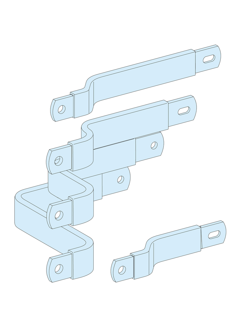 Rozdzielnice PrismaSet, przyłącza do mocowanego poziomo na stałe NSX630 z łącznikami 4P