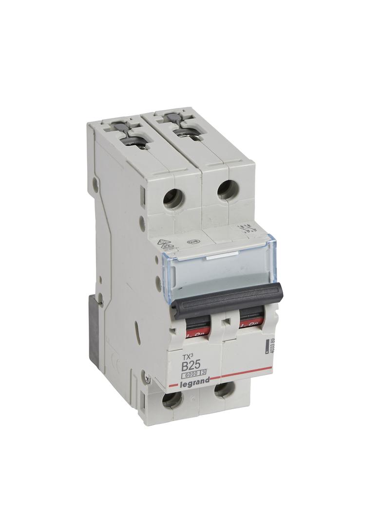Wyłącznik Nadprądowy 2P B25A 6kA AC S302 TX3 403389 LEGRAND