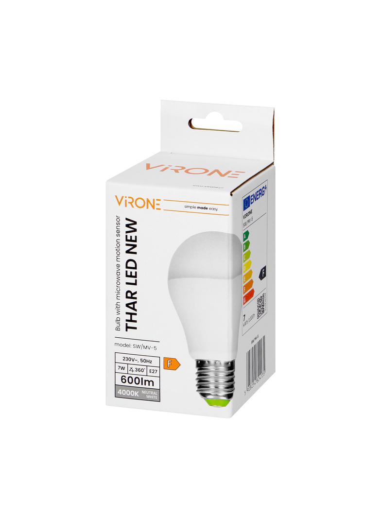 THAR LED 7W A60 żarówka z mikrofalowym czujnikiem ruchu 825lm 4000K E27 SW/MV-5 ORNO