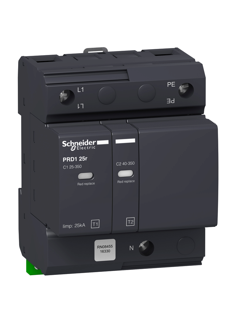 Ogranicznik przepięć Acti9 PRD125r-T12-1N 1P+N Typ1+Typ2 25 kA ze stykiem 16330 Schneider