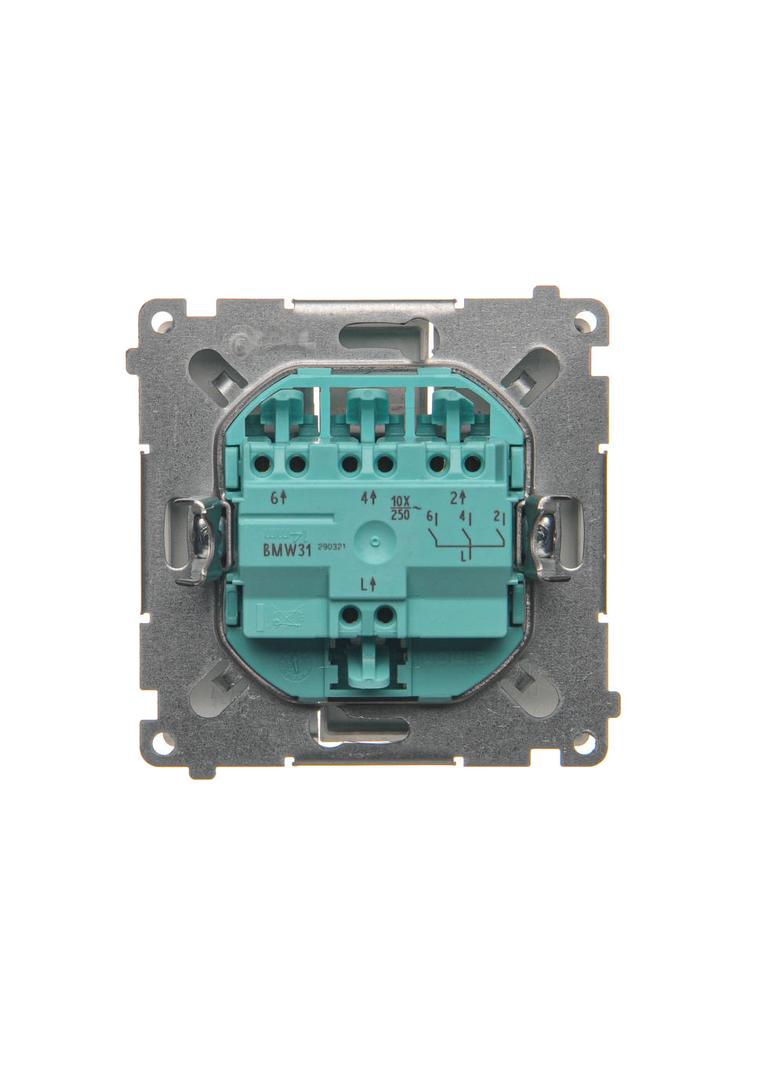 Simon Basic Łącznik potrójny 10A szybkozłączka srebrny mat