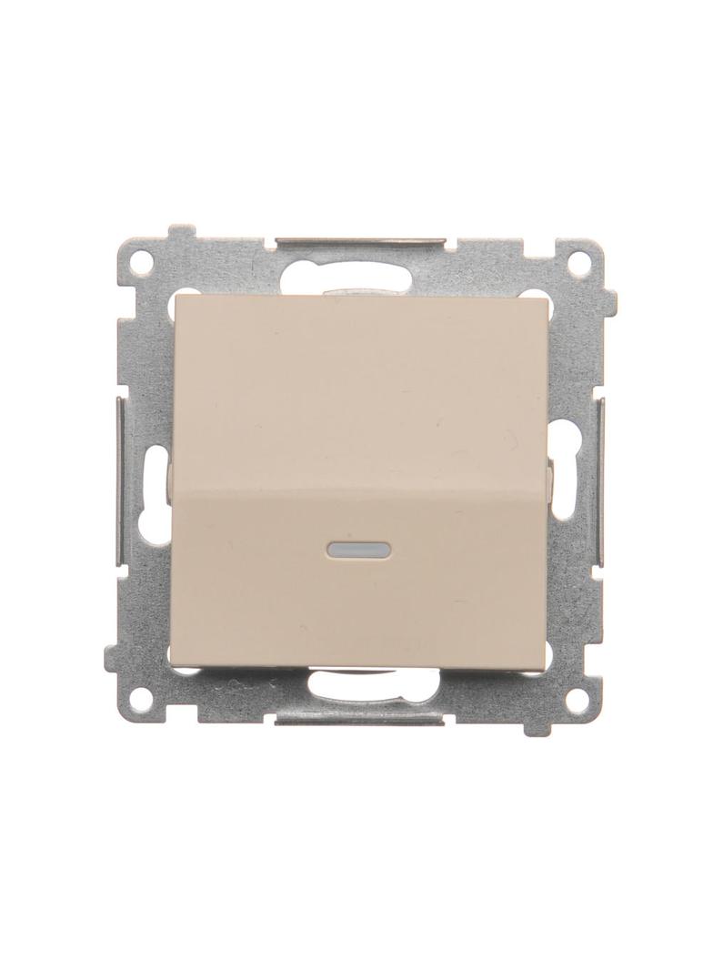 Simon 54 Łącznik schodowy z podświetleniem LED bez piktogramu 10A 250V szybkozłączka kremowy DW6L.01/X/41 KONTAKT