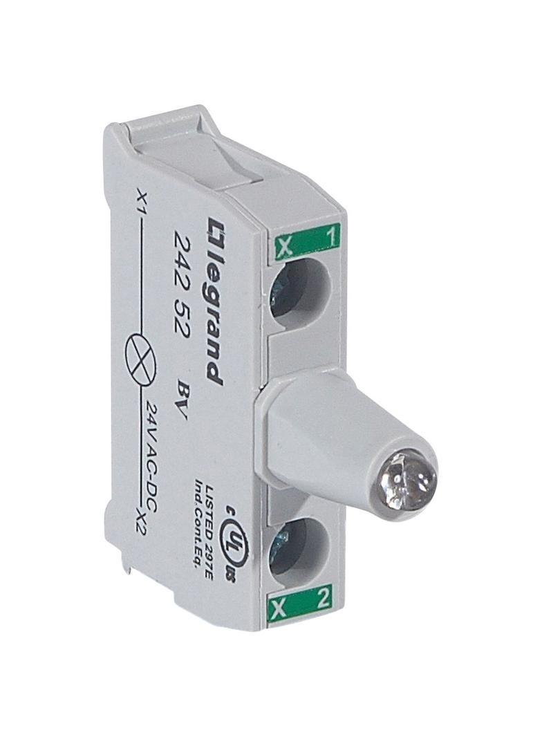 OSMOZ KORPUS Z GŁÓWKĄ Z PODŚWIETLENIEM DO PUSZKI, ZIELONA 24 V, ZACISKI ŚRUBOWE, Legrand