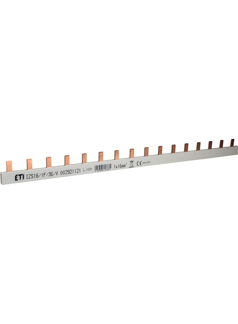 Szyna łączeniowa sztyftowa 1P 100A 16mm2 (36 mod.) IZS16/1F/36/V (1m) 002921121 ETI