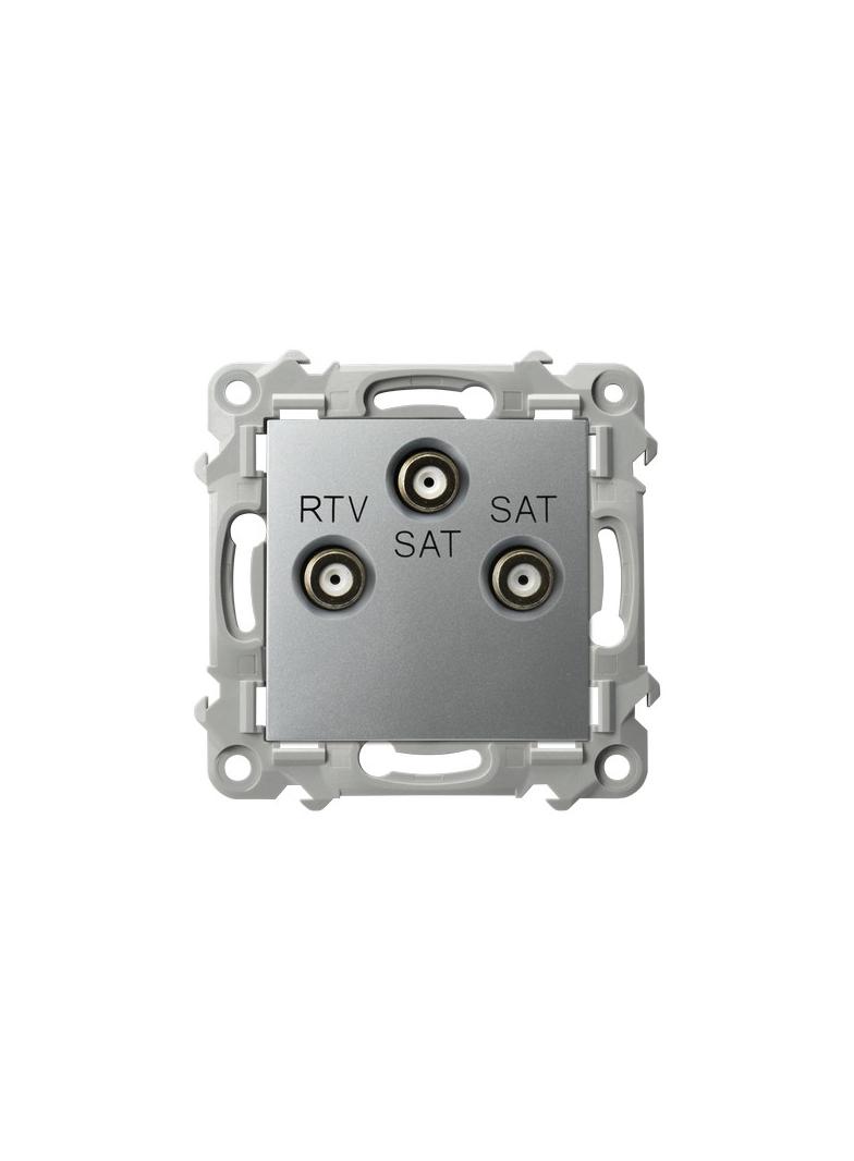 SZAFIR Gniazdo RTV-SAT z dwoma wyjściami SAT - kolor srebro