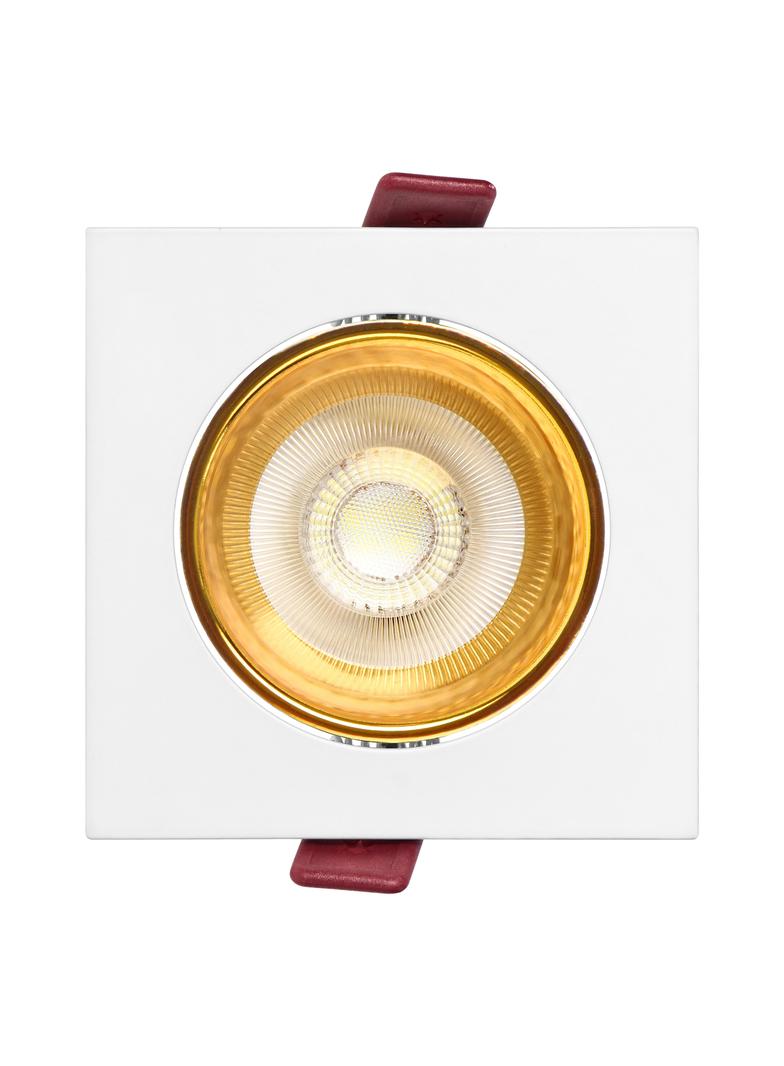 FONDI SC ramka dekoracyjna oprawy punktowej, MR16/GU10 max 50W, kwadrat, stała, aluminiowa, biało-zł AD-OD-6523/W-C ORNO