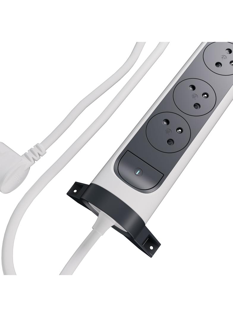 PRZEDŁUŻACZ PREMIUM, OBROTOWY, 5X2P+Z, Z PRZEWODEM 1.5 METRA 3X1.0 MM2 - BIAŁY/GRAFITOWY, Legrand