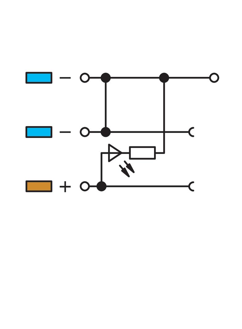 3-przewodowa złączka do czujników zasilająca z LED pomarańczowa