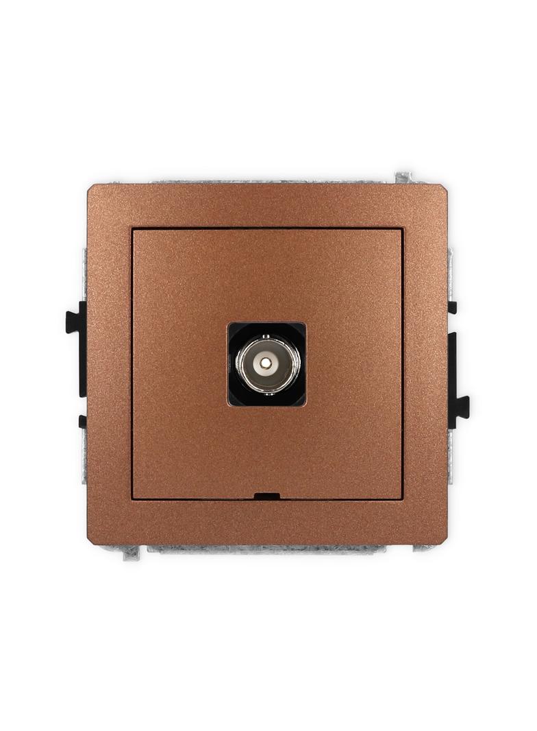 DECO Mechanizm gniazda pojedynczego BNC, bez pola opisowego brązowy metalik